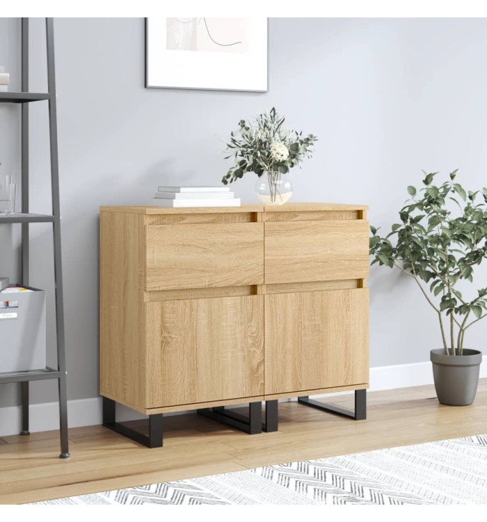 Buffets 2 pcs chêne sonoma 40x35x70 cm bois d'ingénierie | Mobilier & Déco