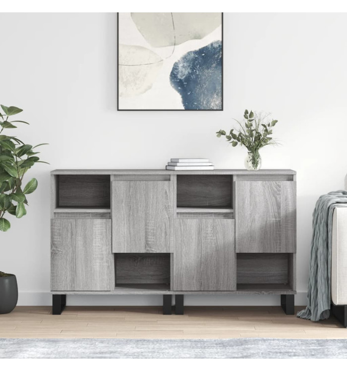 Buffets 2 pcs sonoma gris bois d'ingénierie | Mobilier & Déco