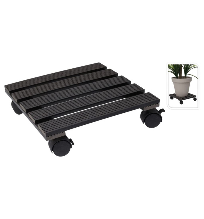 ProGarden Chariot à plantes carré 29x29 cm gris | Mobilier & Déco