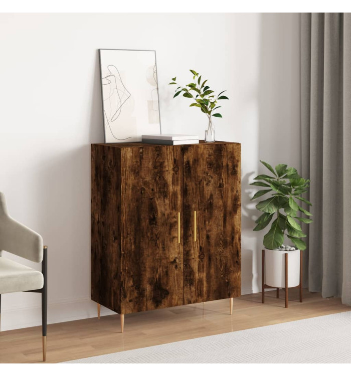 Buffet chêne fumé 69,5x34x90 cm bois d'ingénierie | Mobilier & Déco