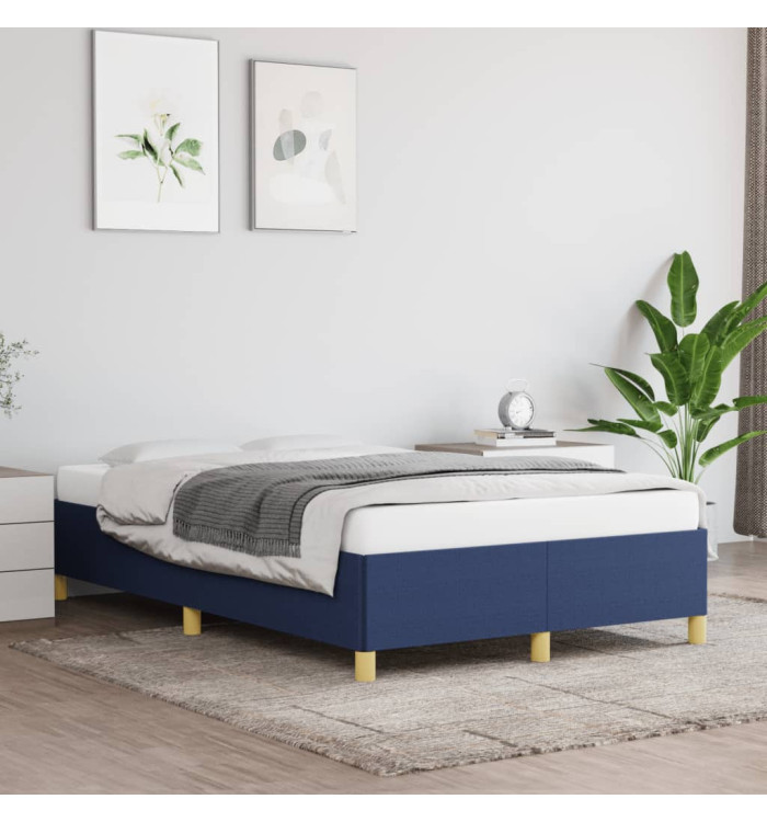 Cadre de lit sans matelas bleu 120x200 cm tissu | Mobilier & Déco