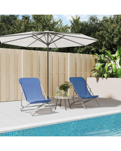 Chaises plage pliantes lot de 2 textilène acier enduit poudre | Mobilier & Déco