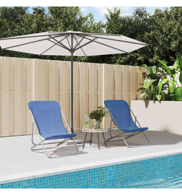 Chaises plage pliantes lot de 2 textilène acier enduit poudre | Mobilier & Déco