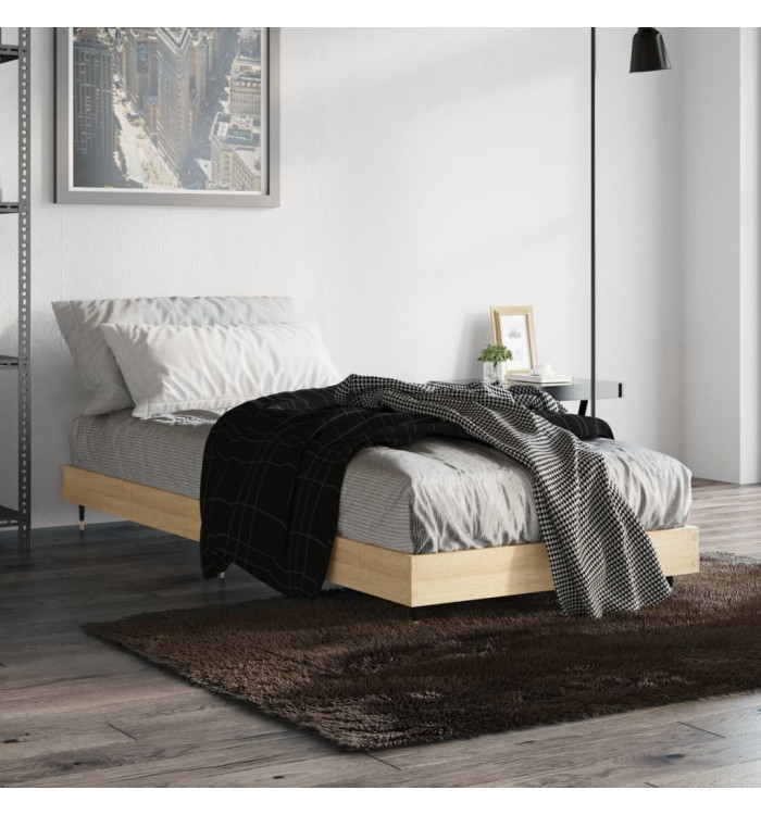 Cadre de lit sans matelas chêne sonoma 75x190 cm | Mobilier & Déco