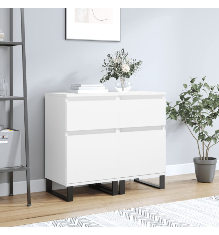 Buffets 2 pcs blanc 40x35x70 cm bois d’ingénierie | Mobilier & Déco