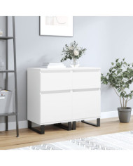 Buffets 2 pcs blanc 40x35x70 cm bois d’ingénierie | Mobilier & Déco