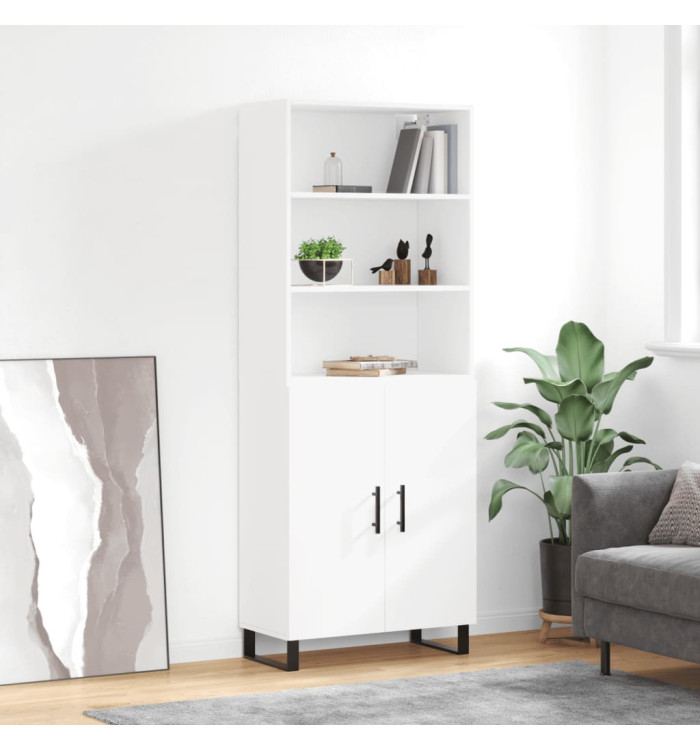 Buffet haut Blanc 69,5x34x180 cm Bois d'ingénierie | Mobilier & Déco
