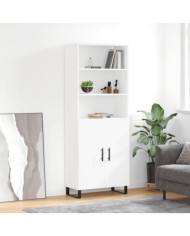 Buffet haut Blanc 69,5x34x180 cm Bois d'ingénierie | Mobilier & Déco