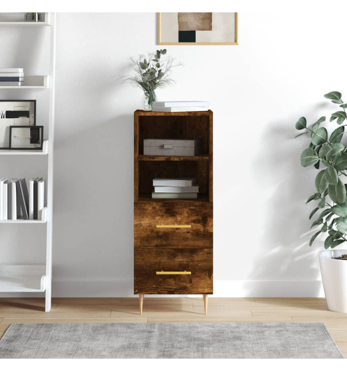 Buffet Chêne fumé 34,5x34x90 cm Bois d'ingénierie | Mobilier & Déco