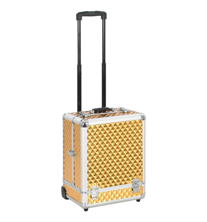 Chariot à maquillage 35x29x45 cm Doré Aluminium | Mobilier & Déco