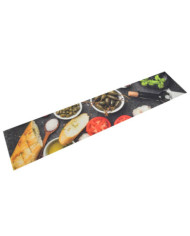 Tapis de cuisine lavable impression vin dîner 60x300 cm velours | Mobilier & Déco