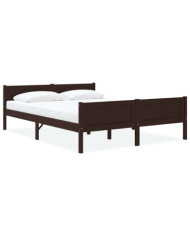 Cadre de lit sans matelas pin massif marron foncé 160x200 cm | Mobilier & Déco