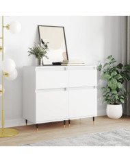 Buffets 2 pcs blanc 40x35x70 cm bois d’ingénierie | Mobilier & Déco