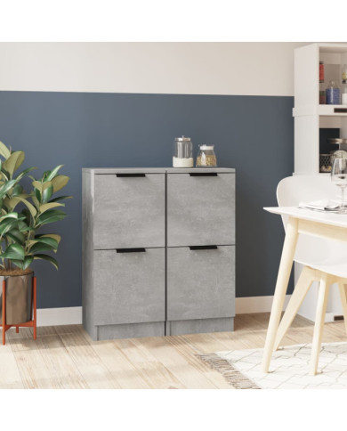 Buffets 2 pcs Gris béton 30x30x70 cm Bois d'ingénierie | Mobilier & Déco