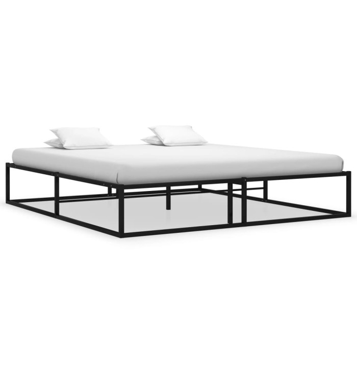 Cadre de lit sans matelas noir métal 140x200 cm | Mobilier & Déco