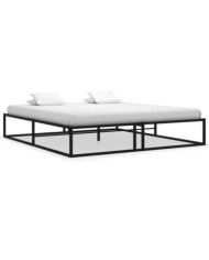 Cadre de lit sans matelas noir métal 140x200 cm | Mobilier & Déco