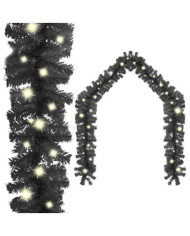 Guirlande de Noël avec lumières LED 10 m Noir | Mobilier & Déco