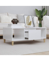 Table basse Blanc brillant 90x50x36,5 cm Bois d'ingénierie | Mobilier & Déco