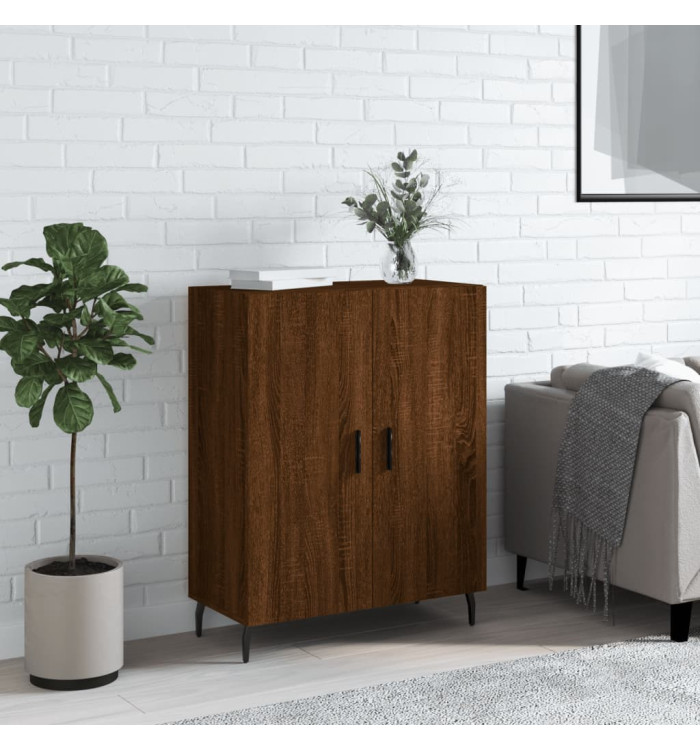 Buffet chêne marron 69,5x34x90 cm bois d'ingénierie | Mobilier & Déco