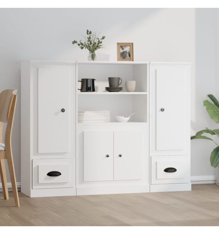 Buffets 3 pcs blanc bois d'ingénierie | Mobilier & Déco