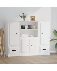 Buffets 3 pcs blanc bois d'ingénierie | Mobilier & Déco