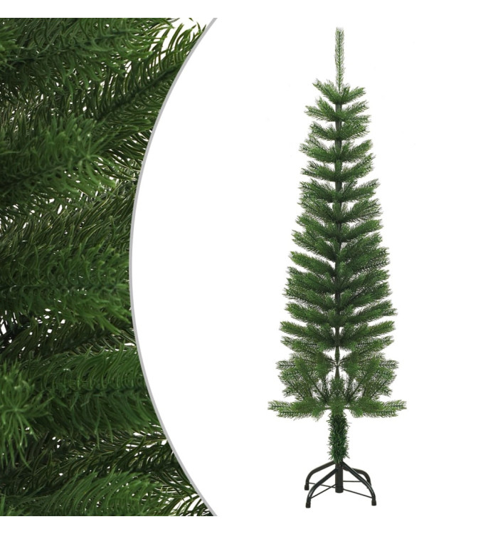 Sapin de Noël artificiel mince avec support 150 cm PE | Mobilier & Déco