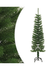 Sapin de Noël artificiel mince avec support 150 cm PE | Mobilier & Déco