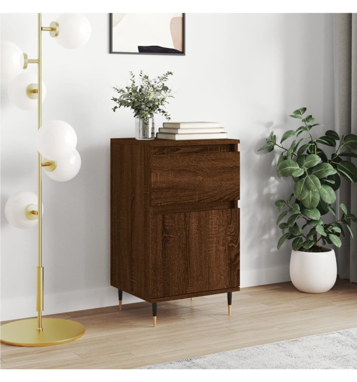 Buffet chêne marron 40x35x70 cm bois d'ingénierie | Mobilier & Déco