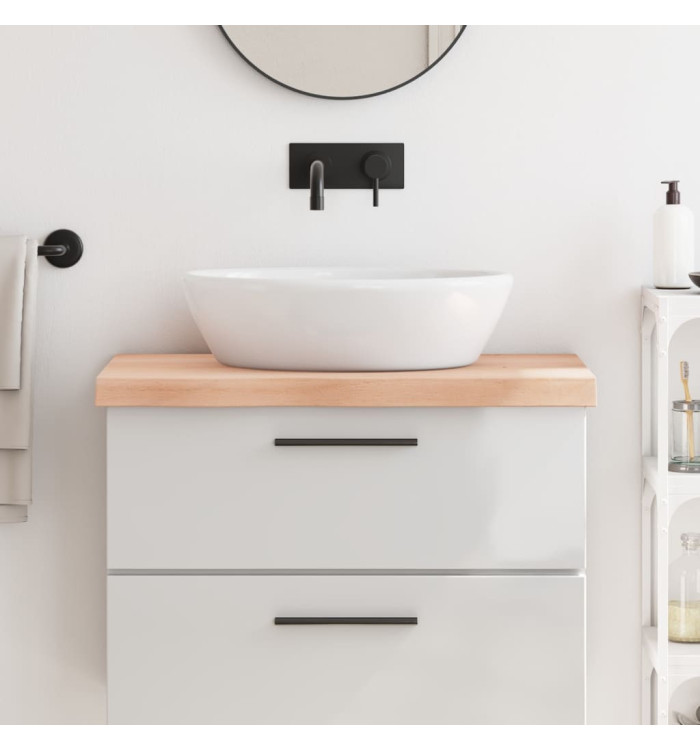 Comptoir de salle de bain 80x50x(2-6) cm bois massif non traité | Mobilier & Déco