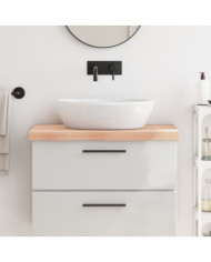 Comptoir de salle de bain 80x50x(2-6) cm bois massif non traité | Mobilier & Déco