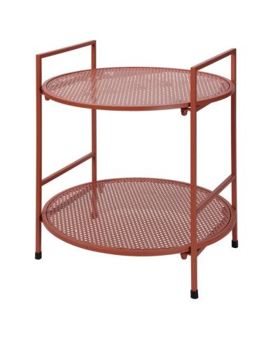 ProGarden Table d'appoint de jardin à 2 niveaux acier mauve rose | Mobilier & Déco