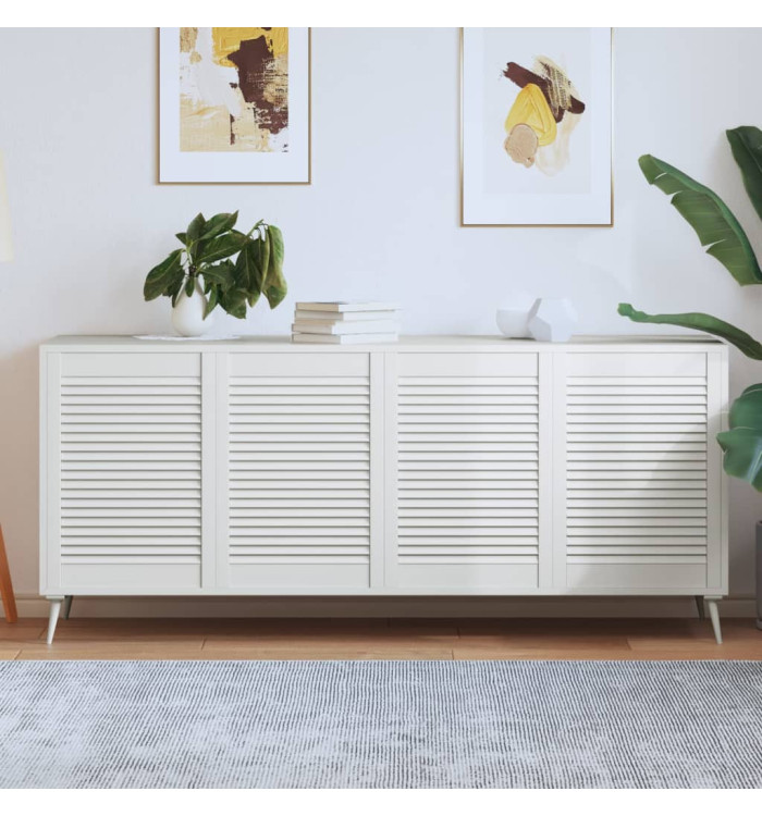 Portes d'armoire à persiennes 4 pcs blanc 69x49,4 cm pin massif | Mobilier & Déco