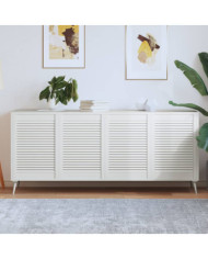 Portes d'armoire à persiennes 4 pcs blanc 69x49,4 cm pin massif | Mobilier & Déco