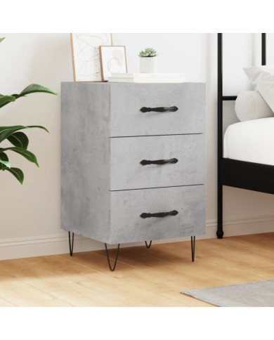 Table de chevet gris béton 40x40x66 cm bois d'ingénierie | Mobilier & Déco