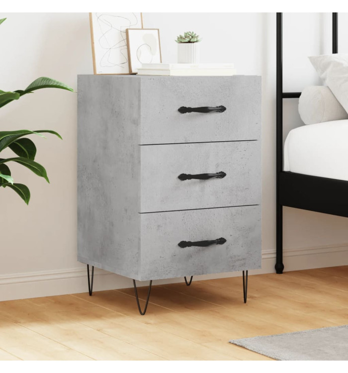 Table de chevet gris béton 40x40x66 cm bois d'ingénierie | Mobilier & Déco