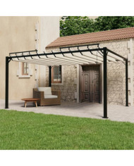 Tonnelle avec toit à persienne 3x4 m Crème Tissu et aluminium | Mobilier & Déco