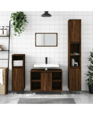 Ensemble de meubles de salle de bain 3 pcs Chêne marron | Mobilier & Déco