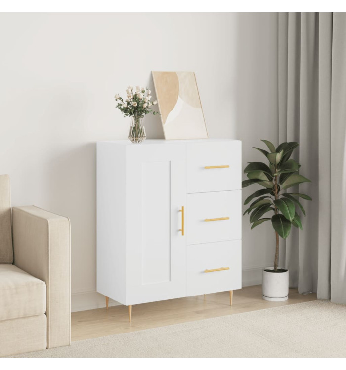 Buffet blanc 69,5x34x90 cm bois d'ingénierie | Mobilier & Déco