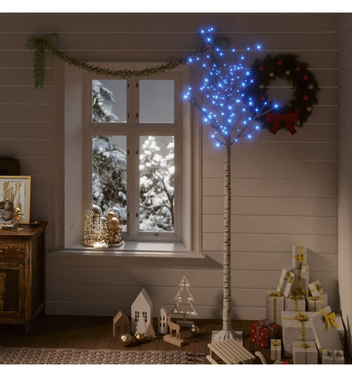 Sapin de Noël 200 LED bleu Saule 2,2 m Int/Ext | Mobilier & Déco