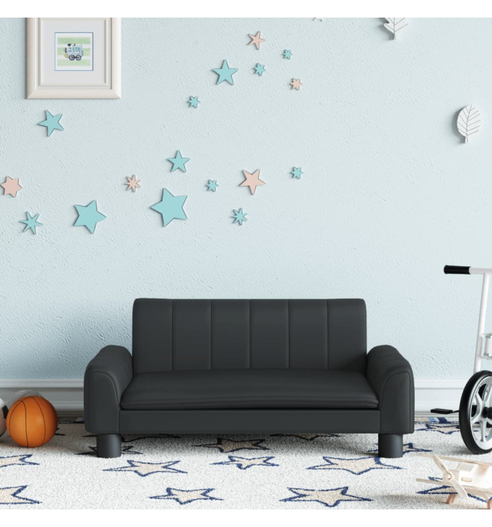 Canapé pour enfants noir 70x45x30 cm similicuir | Mobilier & Déco