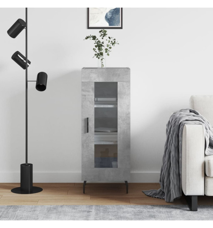 Buffet Gris béton 34,5x34x90 cm Bois d'ingénierie | Mobilier & Déco