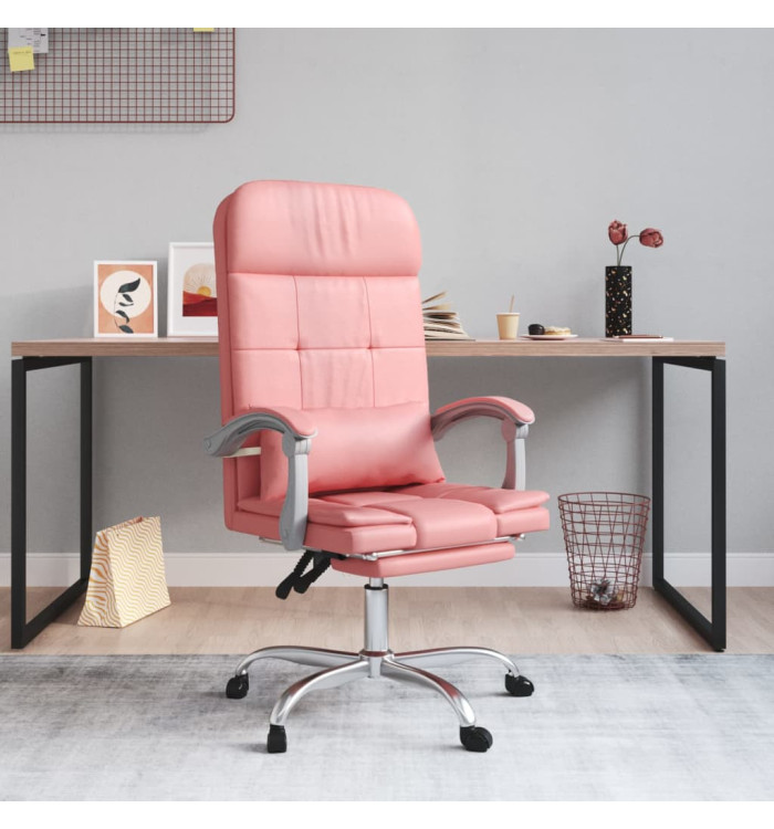 Fauteuil de massage inclinable de bureau Rose Similicuir | Mobilier & Déco