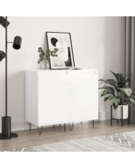 Buffets 2 pcs blanc brillant 40x35x70 cm bois d'ingénierie | Mobilier & Déco