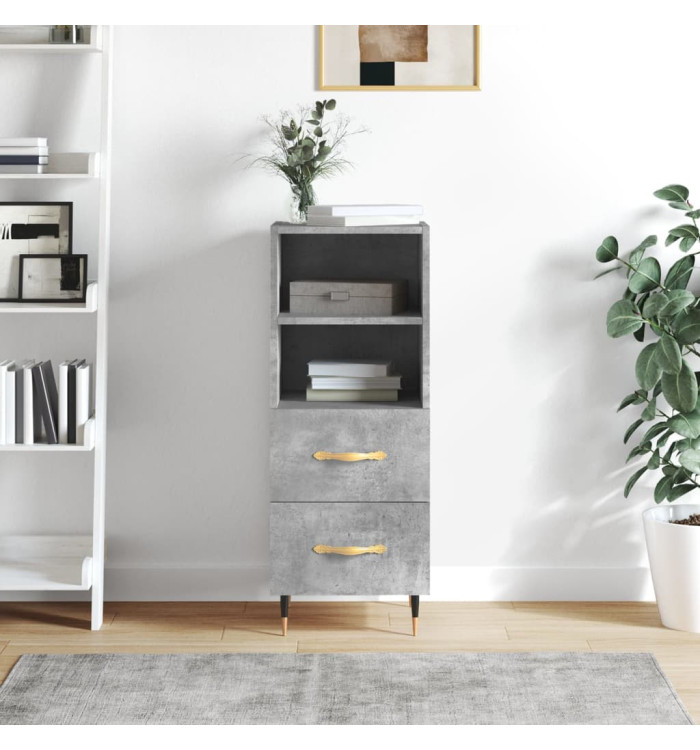 Buffet Gris béton 34,5x34x90 cm Bois d'ingénierie | Mobilier & Déco