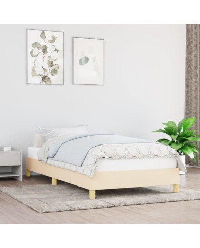 Cadre de lit sans matelas crème 100x200 cm tissu | Mobilier & Déco