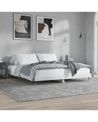 Cadre de lit sans matelas blanc brillant 120x200 cm | Mobilier & Déco