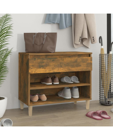 Armoire à chaussures Chêne fumé 70x36x60 cm Bois d'ingénierie | Mobilier & Déco