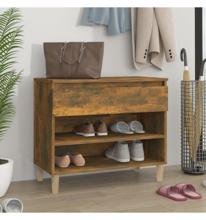 Armoire à chaussures Chêne fumé 70x36x60 cm Bois d'ingénierie | Mobilier & Déco