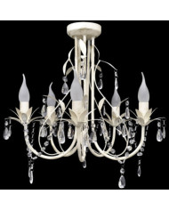 Lustre suspendu en cristal 5 douilles d'ampoule | Mobilier & Déco