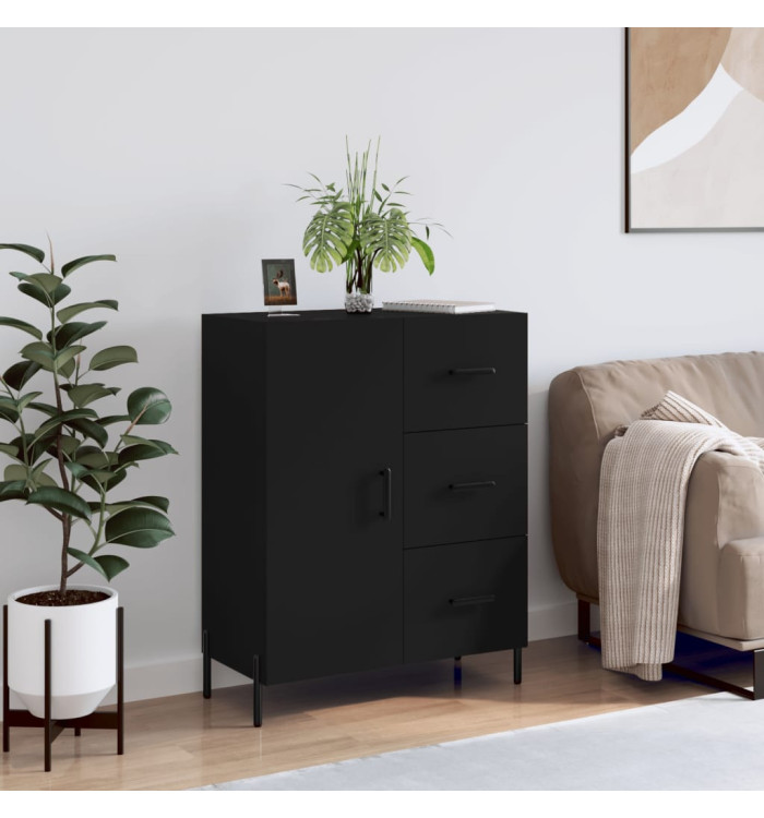 Buffet noir 69,5x34x90 cm bois d'ingénierie | Mobilier & Déco